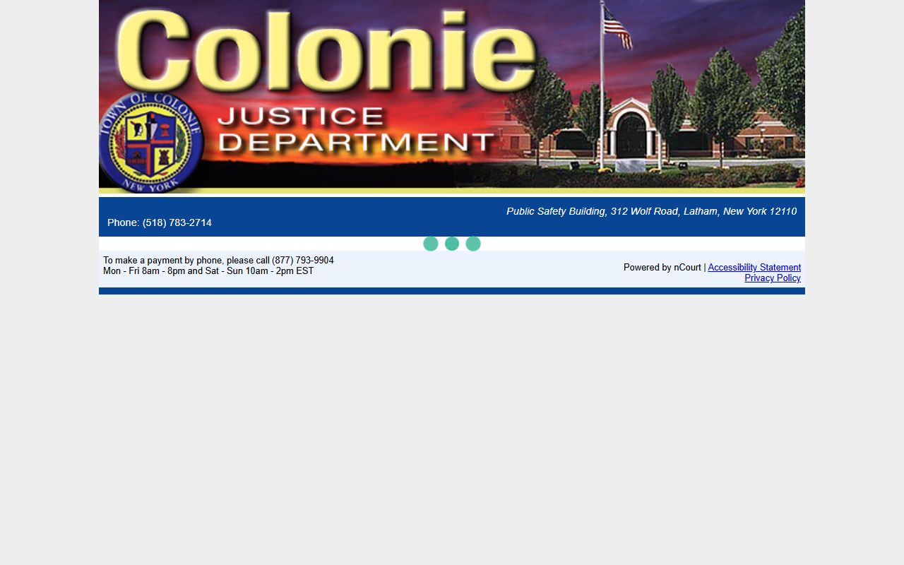 Colonie Town Court online payment portal for traffic ticket records