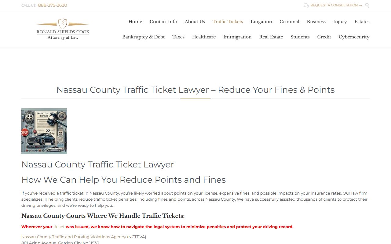 Nassau County courts information for Hempstead traffic ticket records