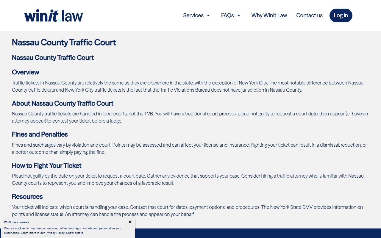 Nassau County traffic court information for Hempstead traffic ticket records