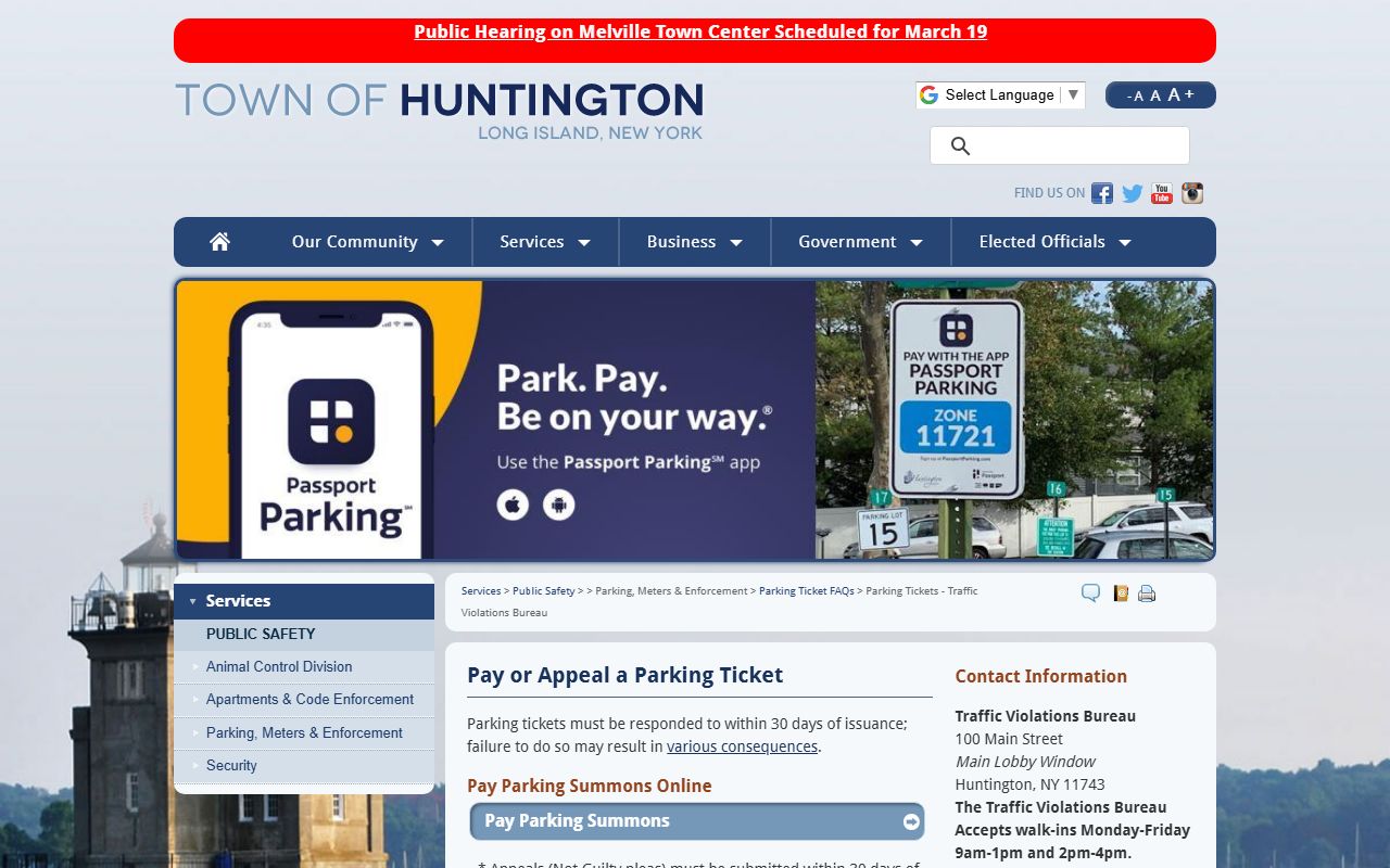 Huntington Traffic Violations Bureau for Huntington traffic ticket records