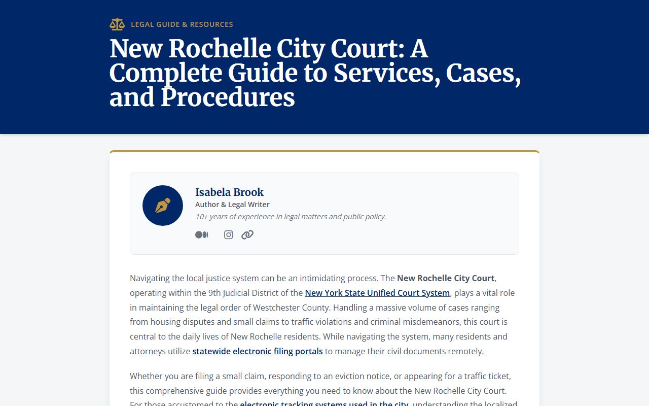 New Rochelle City Court for traffic ticket records