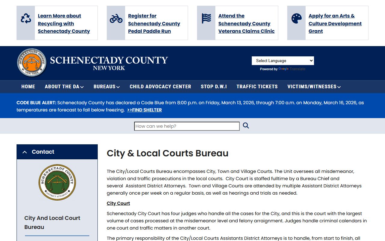 Schenectady City Court information for Schenectady traffic ticket records