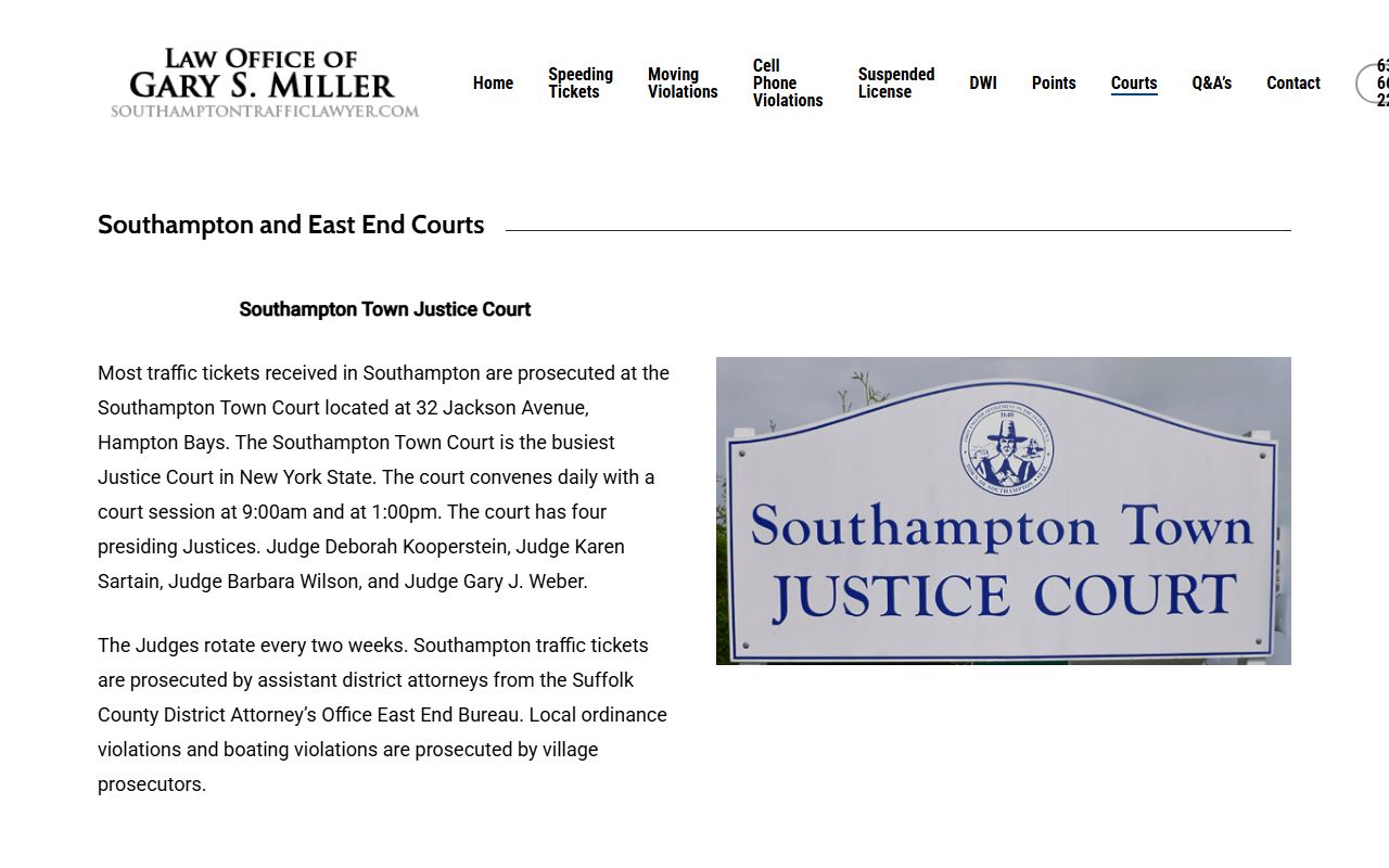 Southampton courts handling traffic ticket records in Suffolk County