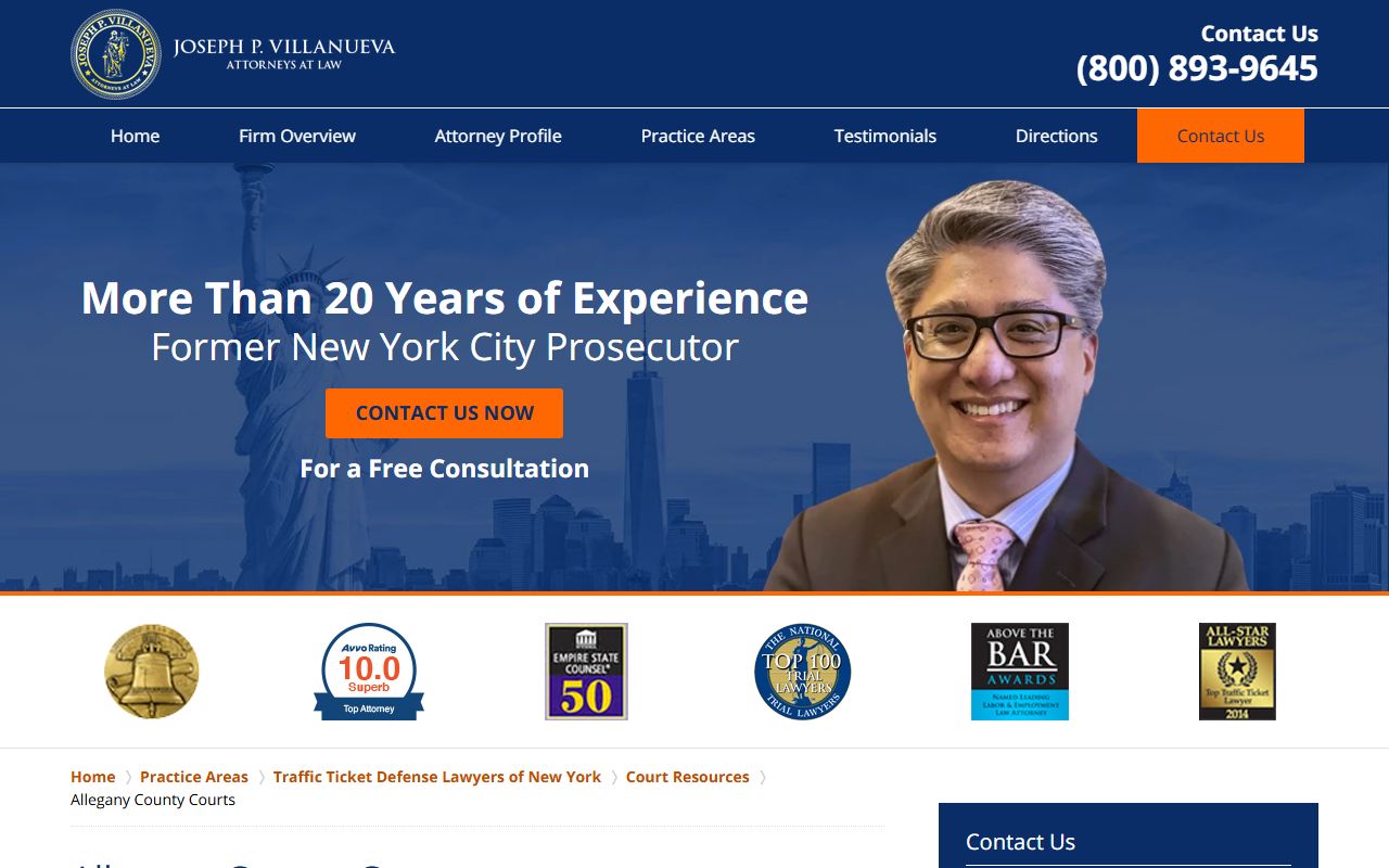 Allegany County courts information for traffic ticket records lookup