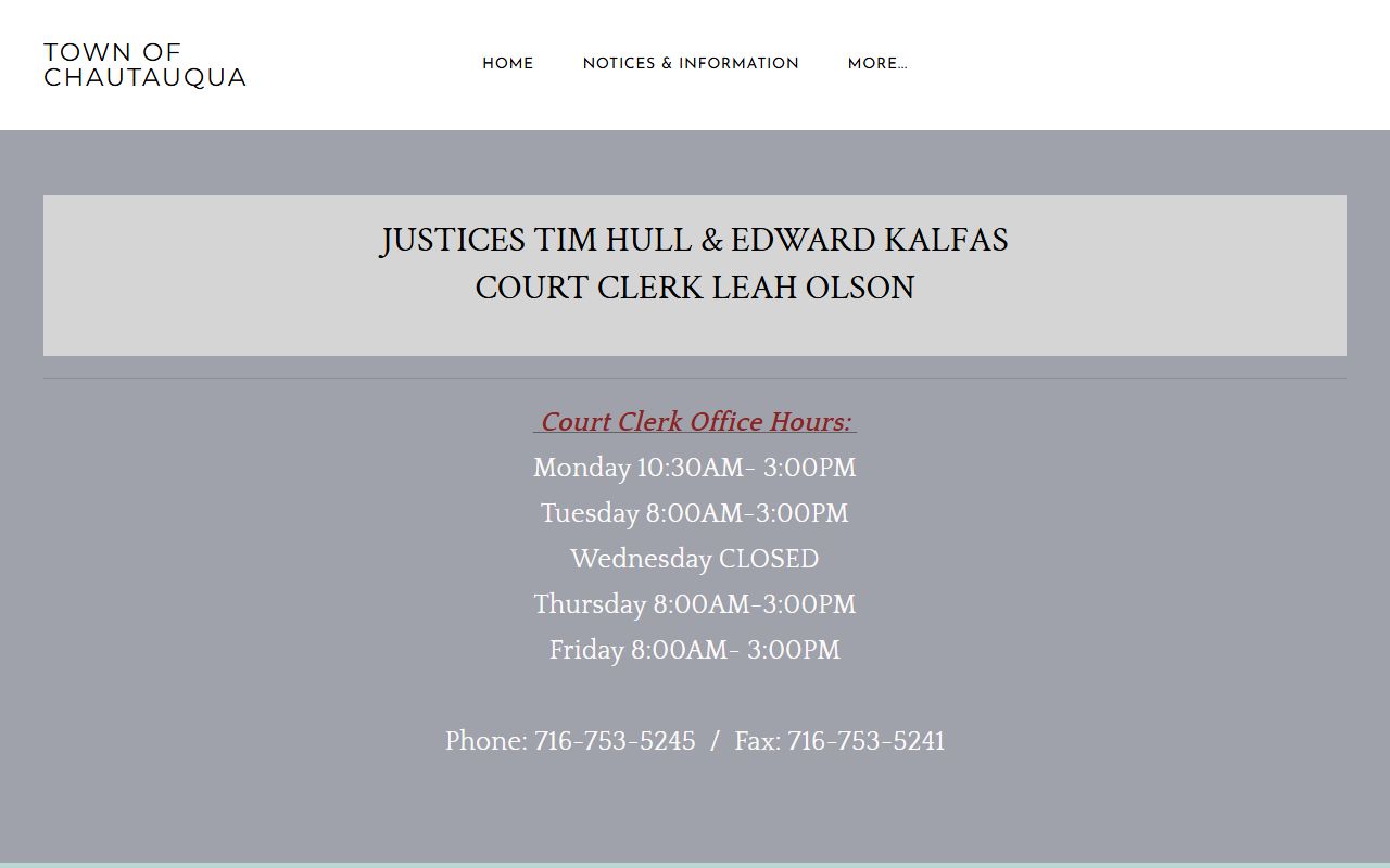 Town court payment information for Cattaraugus County traffic ticket records