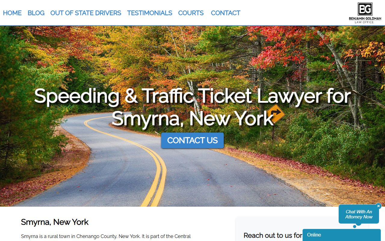 Smyrna Town Court for Chenango County traffic ticket records