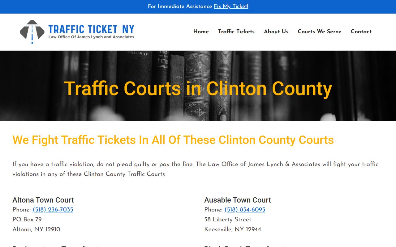 Clinton County court listings for traffic ticket records