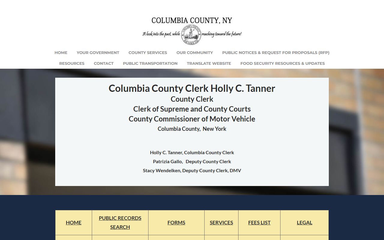 Columbia County Clerk office handling DMV and traffic ticket records