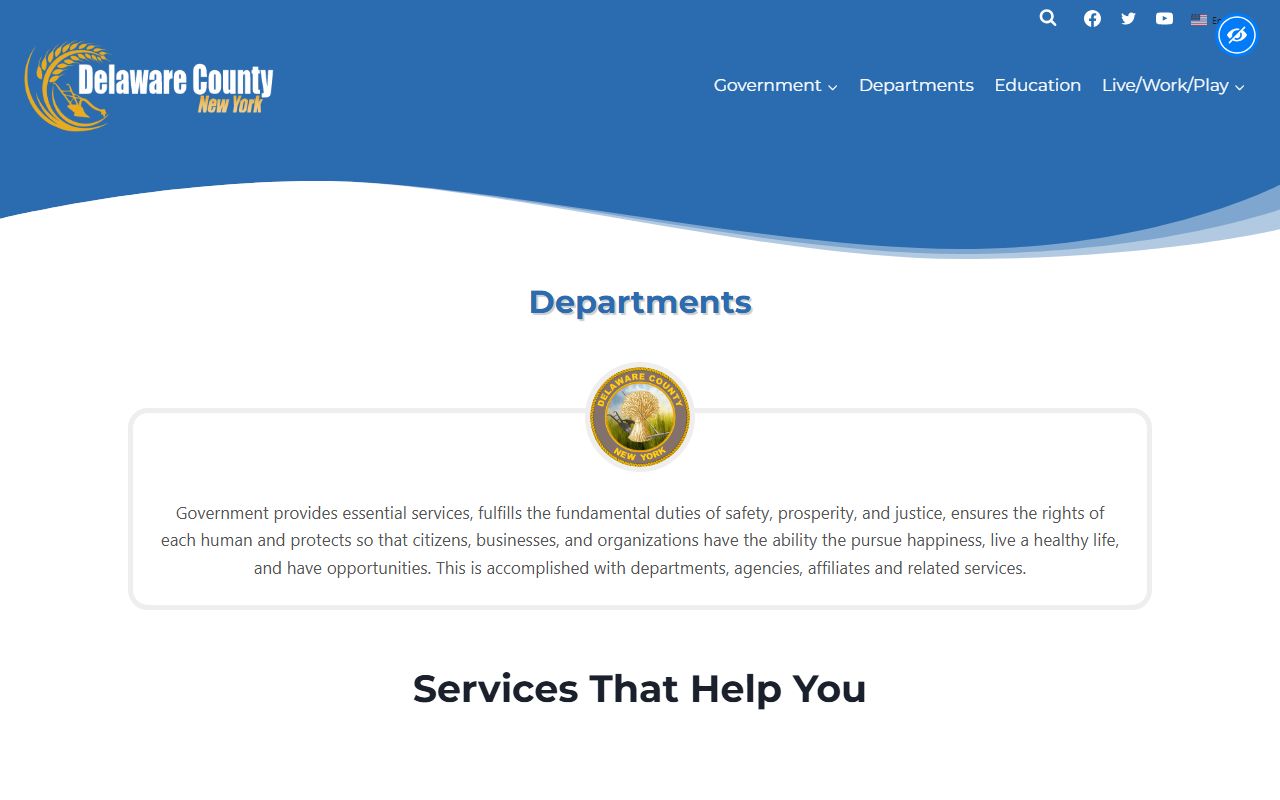 Delaware County departments providing traffic ticket records and court services