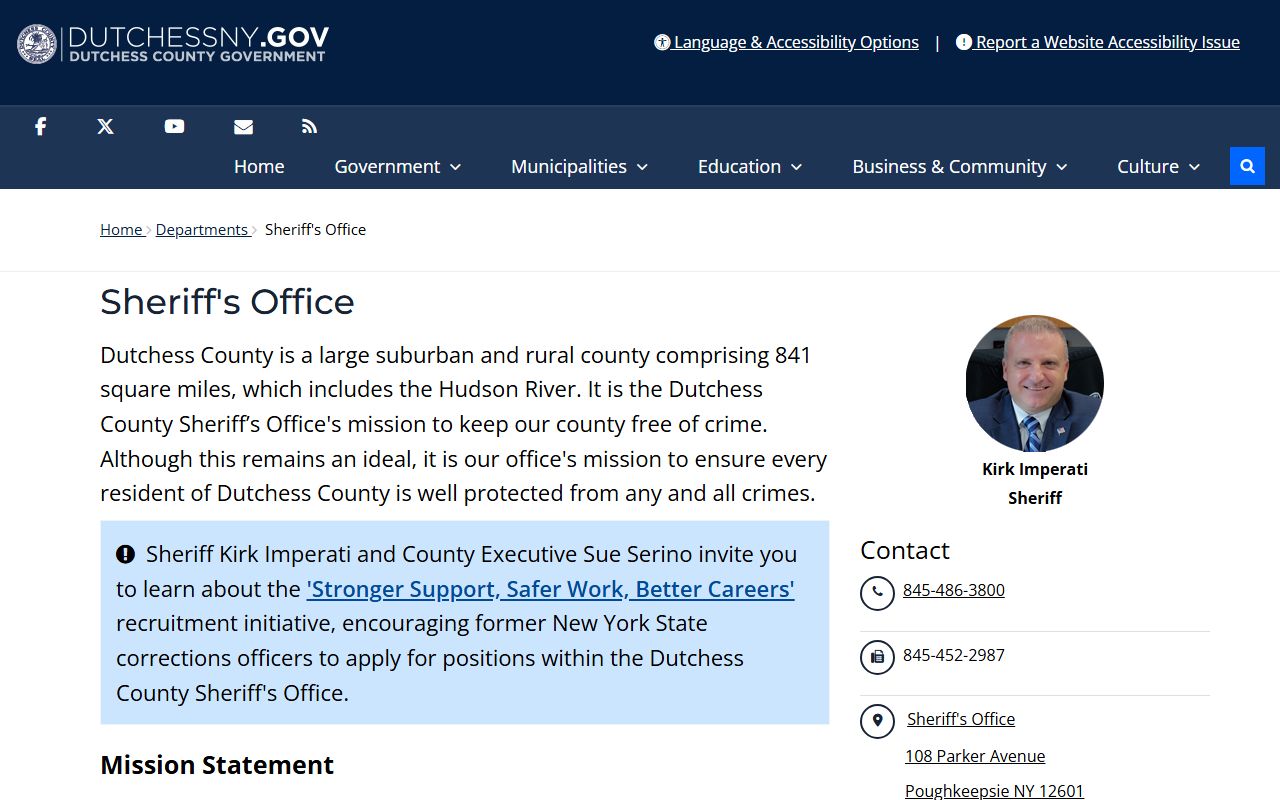 Dutchess County Sheriff office for traffic enforcement and records