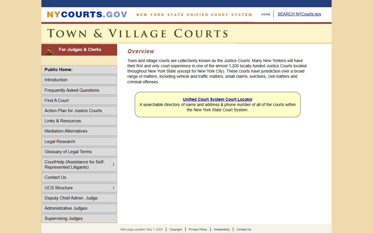 Town and village courts handling Essex County traffic ticket records