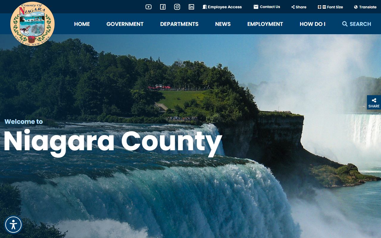 Niagara County government website for traffic ticket records information