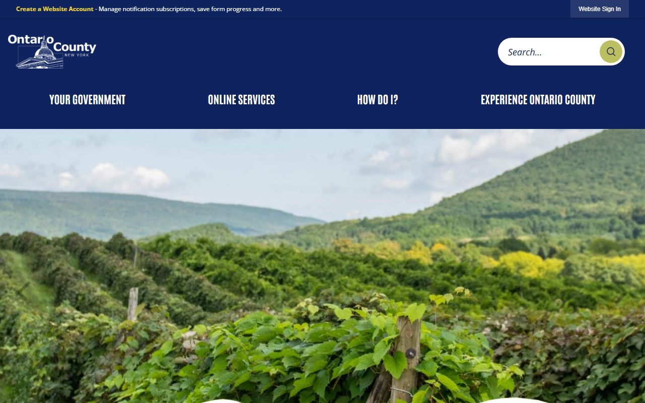 Ontario County official website for accessing traffic ticket records