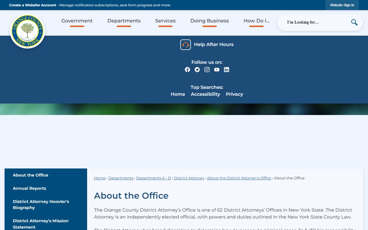 Orange County courts information page for traffic ticket records