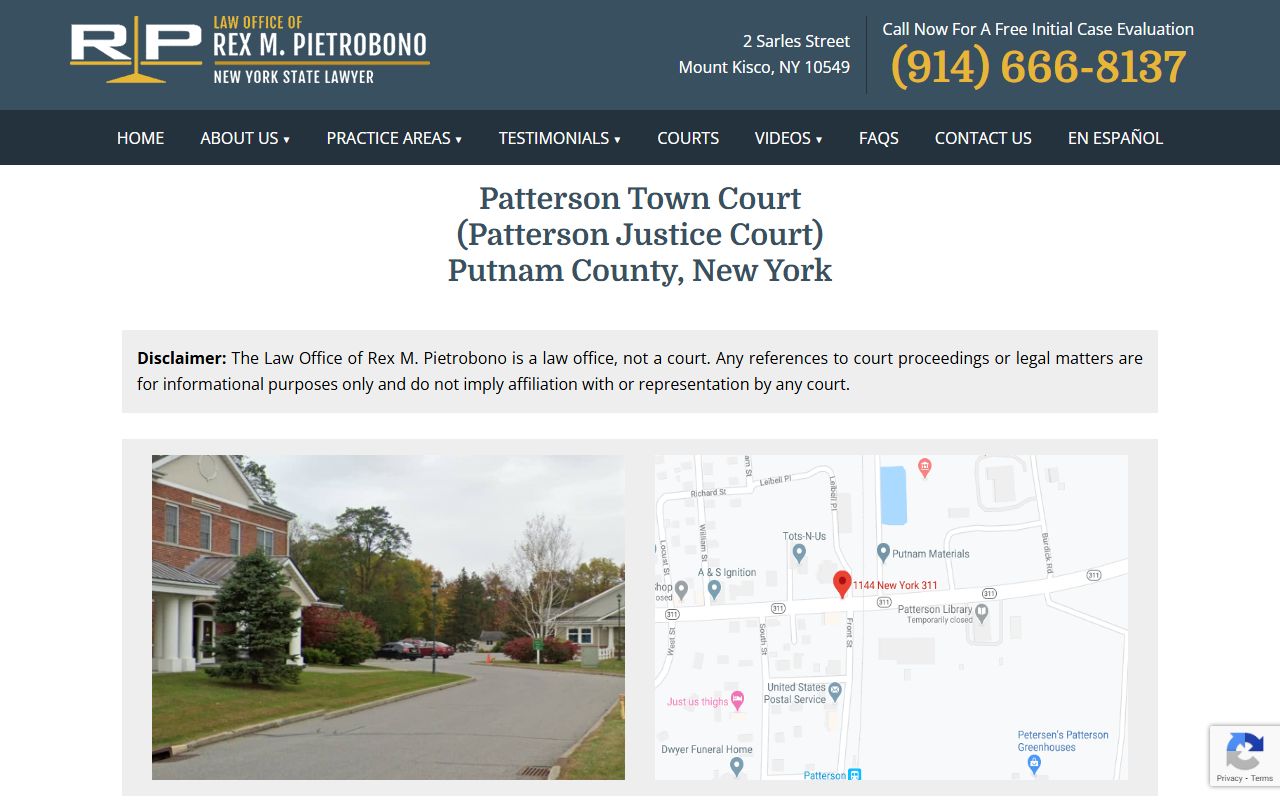 Patterson Town Court for Putnam County traffic ticket records