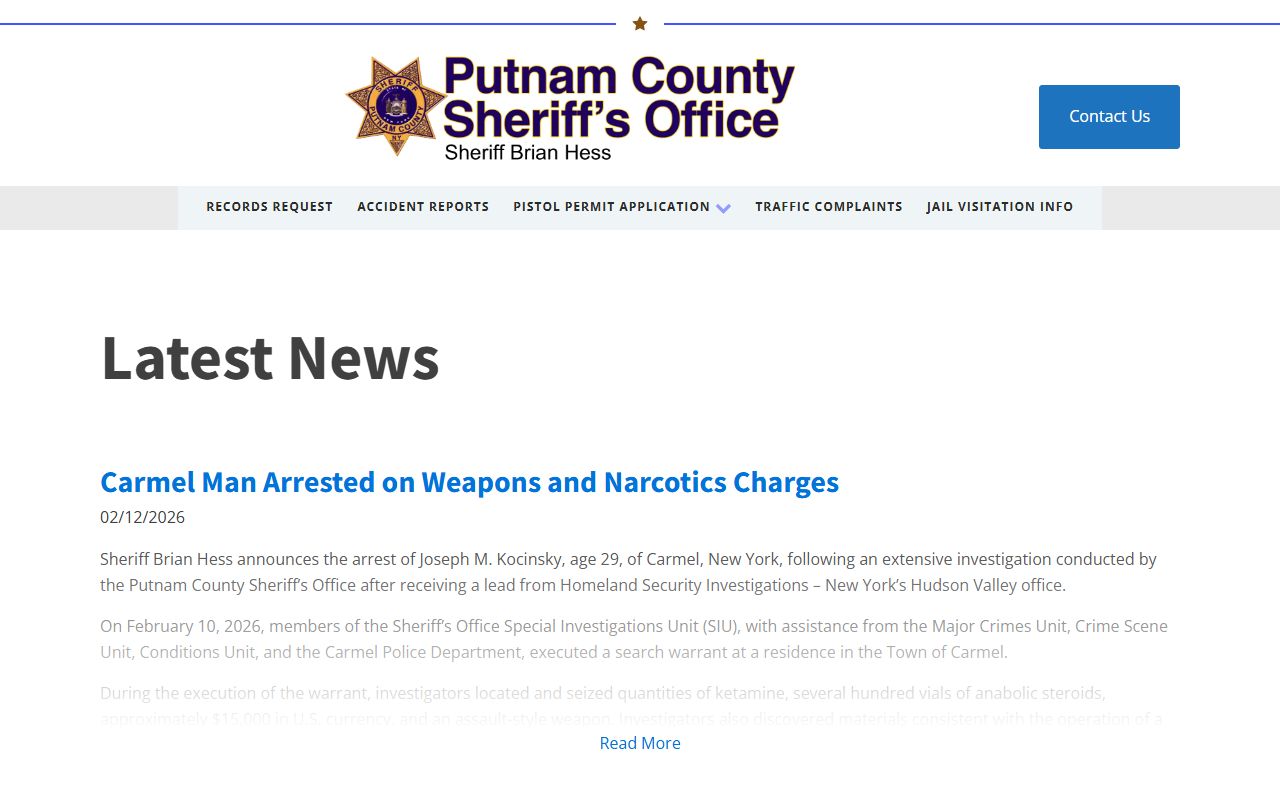 Putnam County Sheriff for traffic ticket records enforcement
