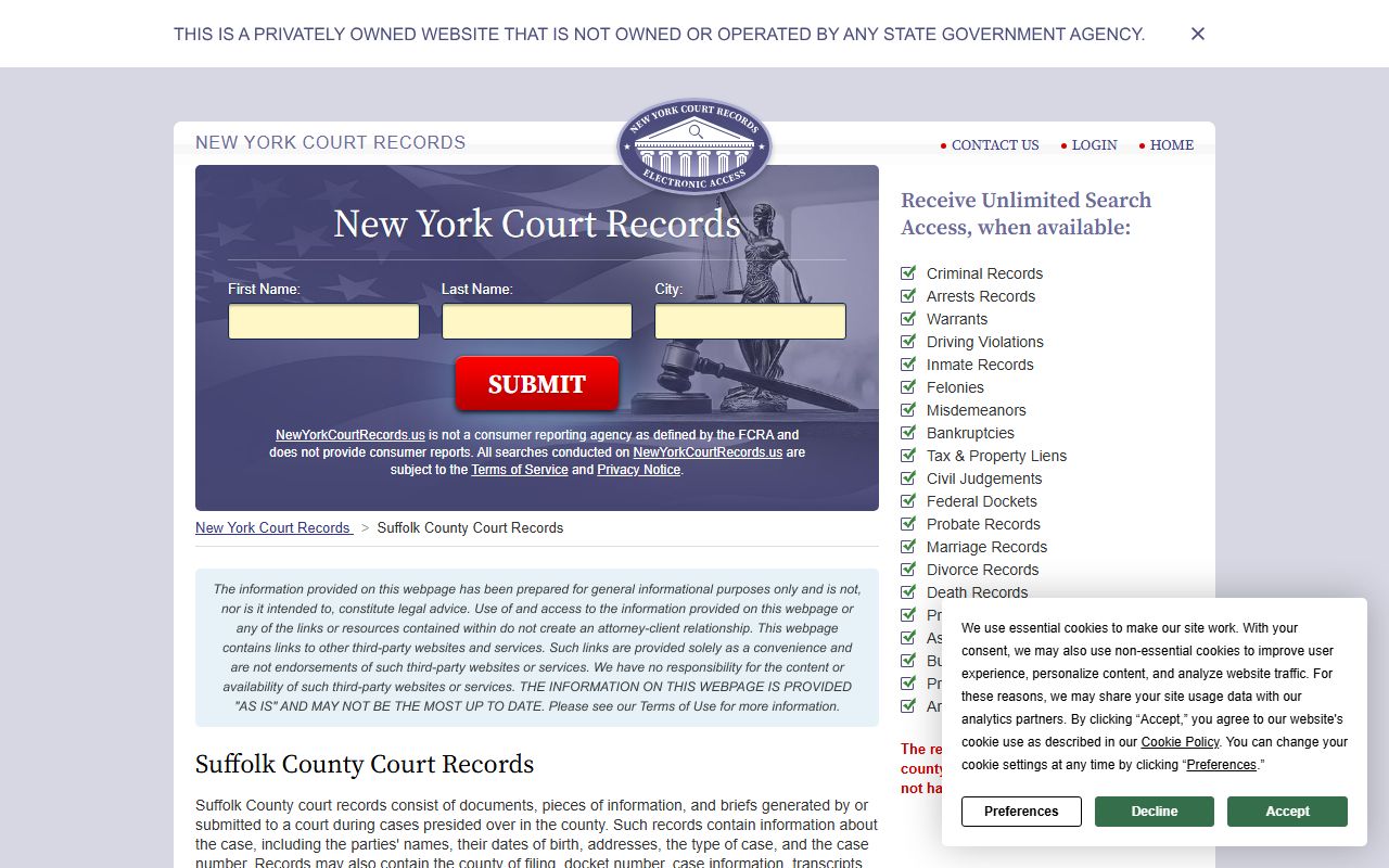 Suffolk County District Court information for traffic cases