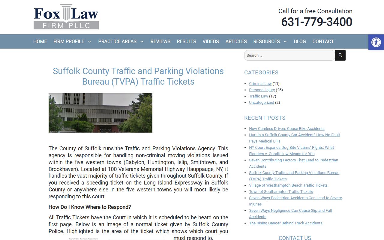 Suffolk County Traffic and Parking Violations Agency information