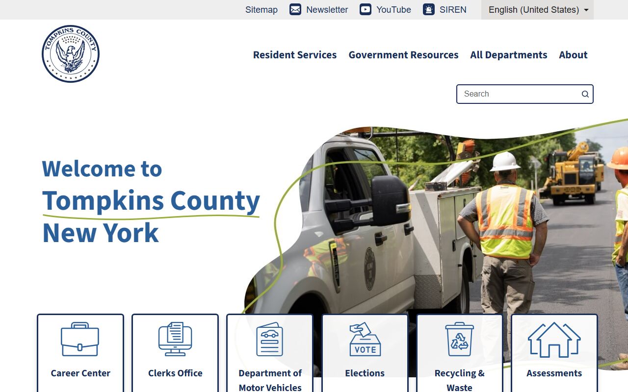 Tompkins County government website for traffic ticket records