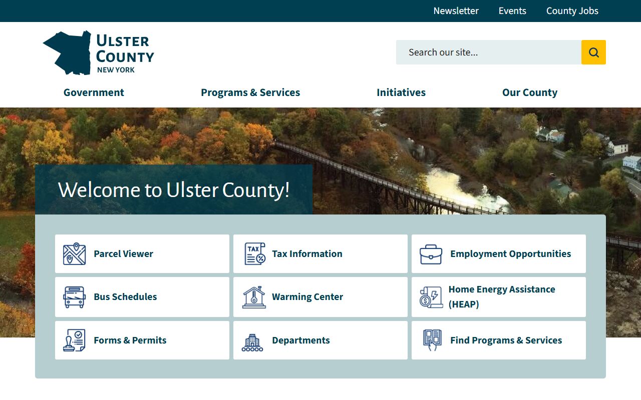 Ulster County government website for traffic ticket records information